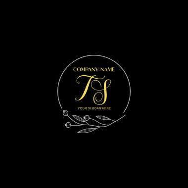 Çiçek ve Lüks Acc ile el yazısıyla TS İlk Logo Şablonları