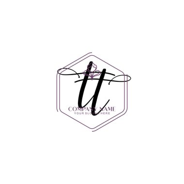 Çiçek ve Min ile Modern El Yazısı TT İlk Logo Şablonları