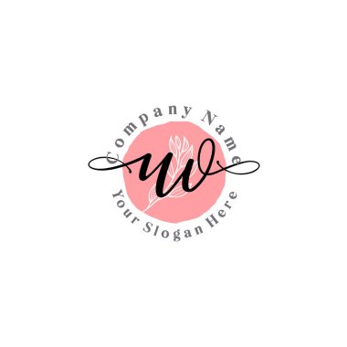 Çiçek ve Min ile Modern El Yazısı UV İlk Logo Şablonları