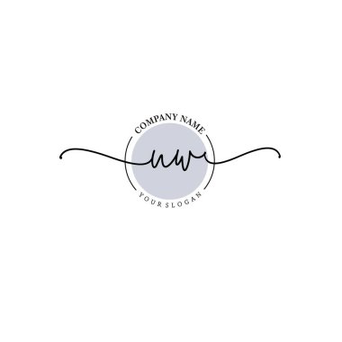 Çiçek ve Min ile Modern El Yazıları UW İlk Logo Şablonları