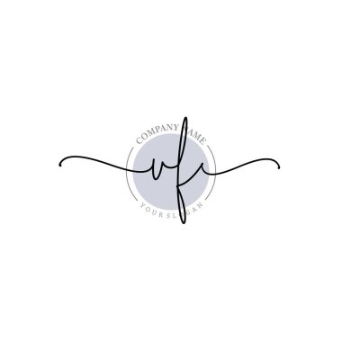 Çiçek ve Min ile Modern El Yazısı VF İlk Logo Şablonları