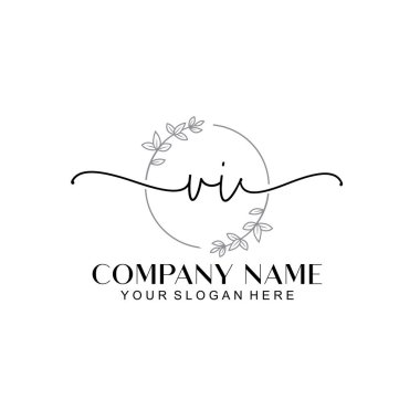 Çiçek ve Min ile Modern El Yazısı VI İlk Logo Şablonları