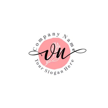 Çiçek ve Min ile Modern El Yazıları VN İlk Logo Şablonları