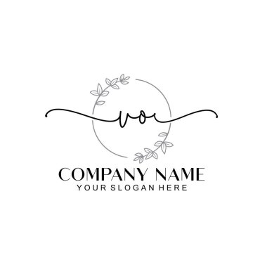 Çiçek ve Min ile Modern El Yazıları VO İlk Logo Şablonları