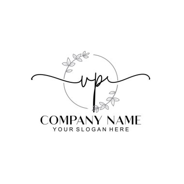 Çiçek ve Min ile Modern El Yazısı Başkan Yardımcısı İlk Logo Şablonları