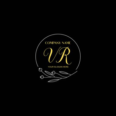 Çiçek ve Lüks Acc ile el yazması VR İlk Logo Şablonları