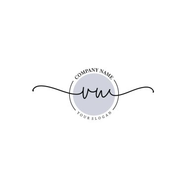 Çiçek ve Min ile Modern El Yazıları VU İlk Logo Şablonları