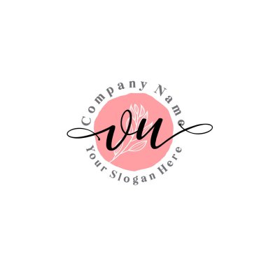 Çiçek ve Min ile Modern El Yazıları VU İlk Logo Şablonları