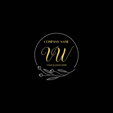 Çiçek ve Lüks Acc ile el yazması VW İlk Logo Şablonları