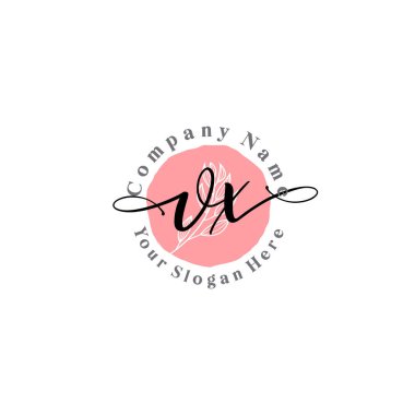 Çiçek ve Min ile Modern El Yazısı VX İlk Logo Şablonları