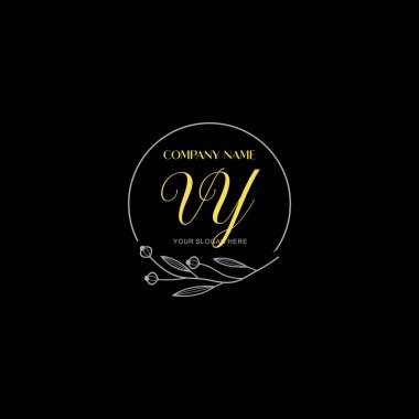 Çiçek ve Lüks Acc ile el yazması VY İlk Logo Şablonları