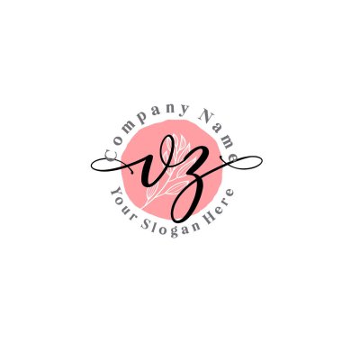 Çiçek ve Min ile Modern El Yazısı VZ İlk Logo Şablonları