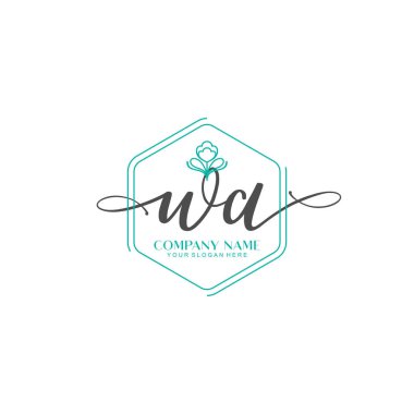 Çiçek ve Min ile Modern El Yazıları WA İlk Logo Şablonları