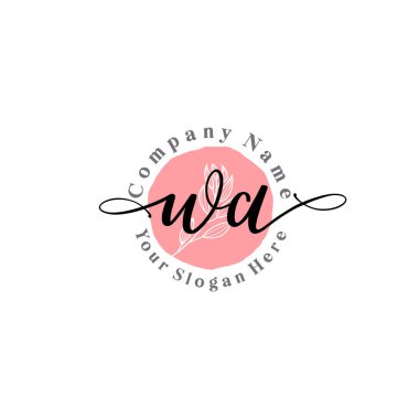 Çiçek ve Min ile Modern El Yazıları WA İlk Logo Şablonları