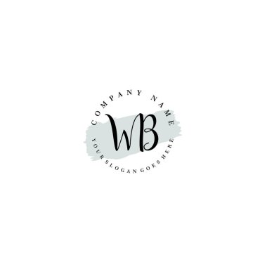 El yazısı WB Baş harfleriyle Çiçek Monogram Logosu Ayarları