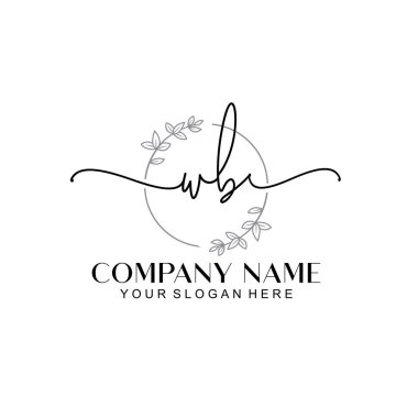 Çiçek ve Min ile Modern El Yazısı WB İlk Logo Şablonları