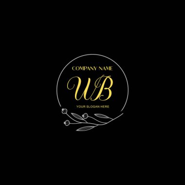 Çiçek ve Lüks Acc ile el yazısı WB İlk Logo Şablonları