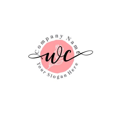 Çiçek ve Min ile Modern El Yazıları WC İlk Logo Şablonları