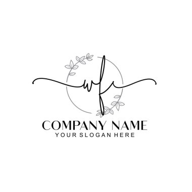Çiçek ve Min ile Modern El Yazısı WF İlk Logo Şablonları