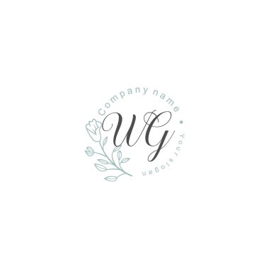 Çiçek ve Lüks Acc ile el yazısı WG İlk Logo Şablonları
