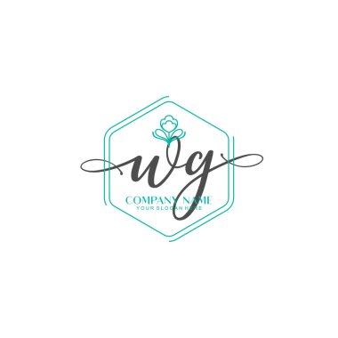Çiçek ve Min ile Modern El Yazısı WG İlk Logo Şablonları