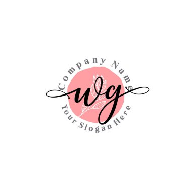 Çiçek ve Min ile Modern El Yazısı WG İlk Logo Şablonları