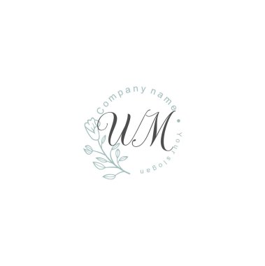 Çiçek ve Lüks Acc ile el yazısı WM İlk Logo Şablonları