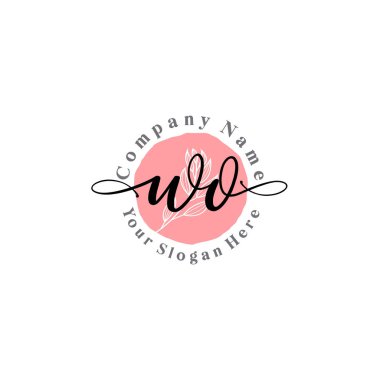 Çiçek ve Min ile Modern El Yazıları WO İlk Logo Şablonları