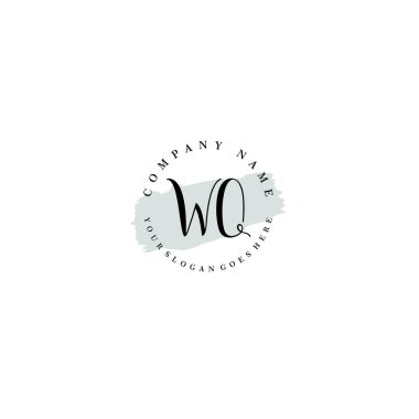 El yazısı WQ baş harfleriyle Çiçek Monogram Logosu Ayarları