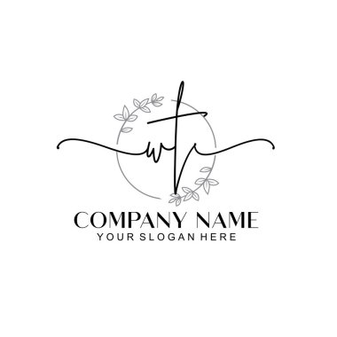 Çiçek ve Min ile Modern El Yazıları WT İlk Logo Şablonları