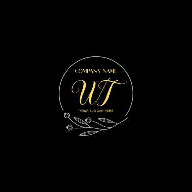 Çiçek ve Lüks Acc ile el yazması WT İlk Logo Şablonları