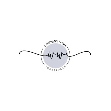 Çiçek ve Min ile Modern El Yazısı WW İlk Logo Şablonları