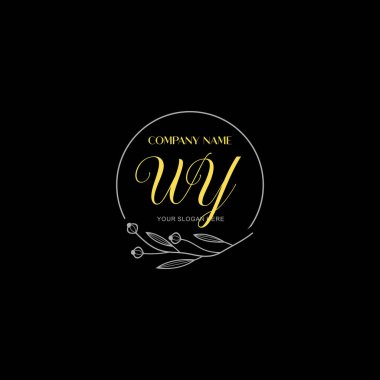 Çiçek ve Lüks Acc ile el yazısı WY İlk Logo Şablonları