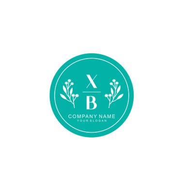El yazısıyla XB Baş harfleriyle Çiçek Monogram Logosu Ayarları