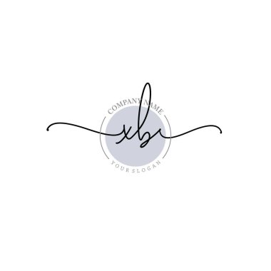 Çiçek ve Min ile Modern El Yazısı XB İlk Logo Şablonları