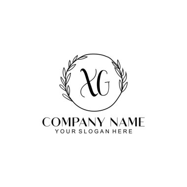 El yazısı XG Baş harfleriyle Çiçek Monogram Logosu Ayarları