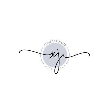 Çiçek ve Min ile Modern El Yazısı XJ İlk Logo Şablonları