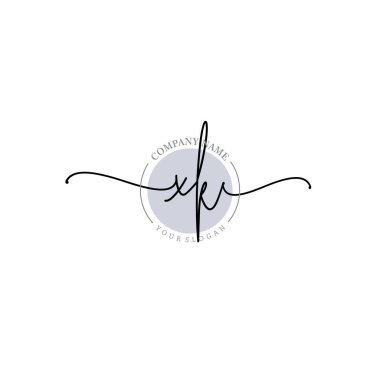 Çiçek ve Min ile Modern El Yazısı XK İlk Logo Şablonları