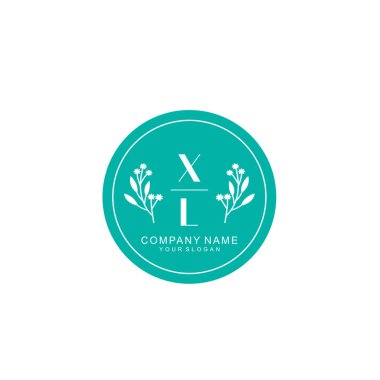 El yazısıyla XL Baş harfleriyle Çiçek Monogram Logosu Ayarları