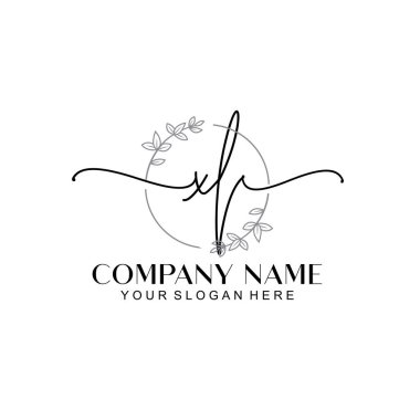 Çiçek ve Min ile Modern El Yazısı XL İlk Logo Şablonları