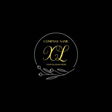 Çiçek ve Lüks Acc ile el yazısıyla XL İlk Logo Şablonları