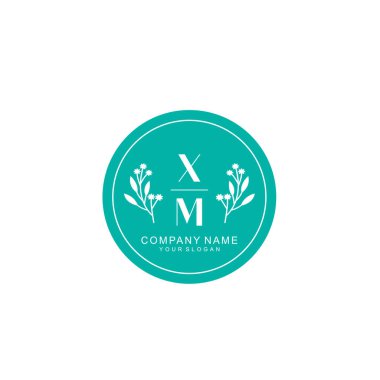 El yazısıyla XM Baş harfleriyle Çiçek Monogram Logosu Ayarları