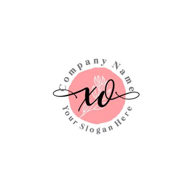 Çiçek ve Min ile Modern El Yazısı XO İlk Logo Şablonları