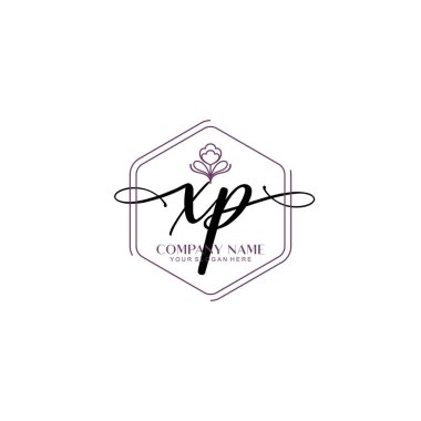 Çiçek ve Min ile Modern El Yazısı XP İlk Logo Şablonları