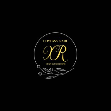Çiçek ve Lüks Acc ile el yazısıyla XR İlk Logo Şablonları