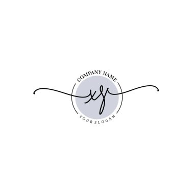 Çiçek ve Min ile Modern El Yazısı XS İlk Logo Şablonları