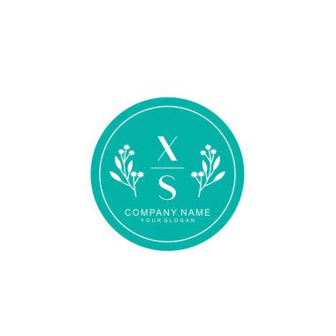 El yazısı XS Baş harfleriyle Çiçek Monogram Logosu Ayarları