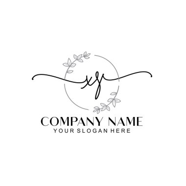 Çiçek ve Min ile Modern El Yazısı XS İlk Logo Şablonları