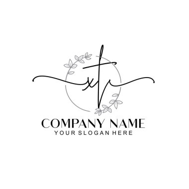 Çiçek ve Min ile Modern El Yazısı XT İlk Logo Şablonları