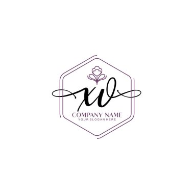 Çiçek ve Min ile Modern El Yazısı XV İlk Logo Şablonları